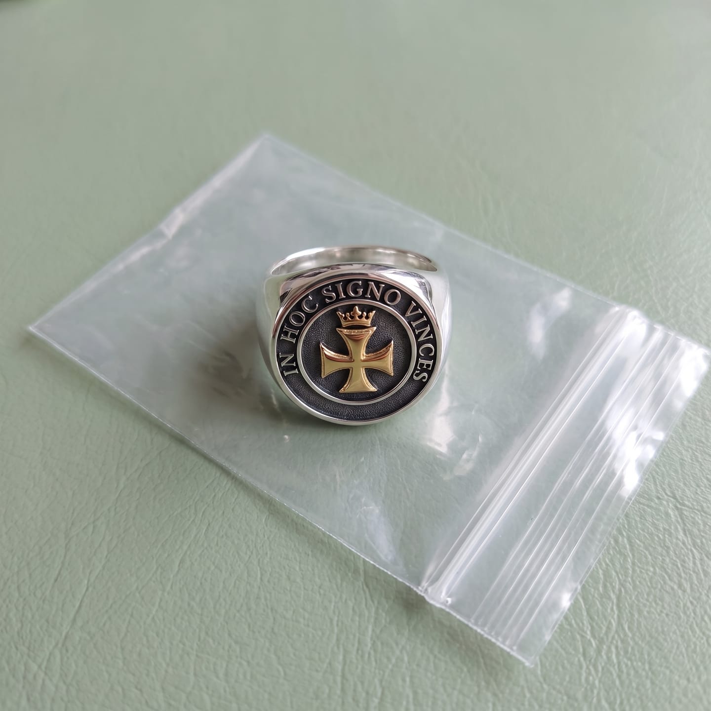 Customer photo review of Templar Cross and Crown Ring