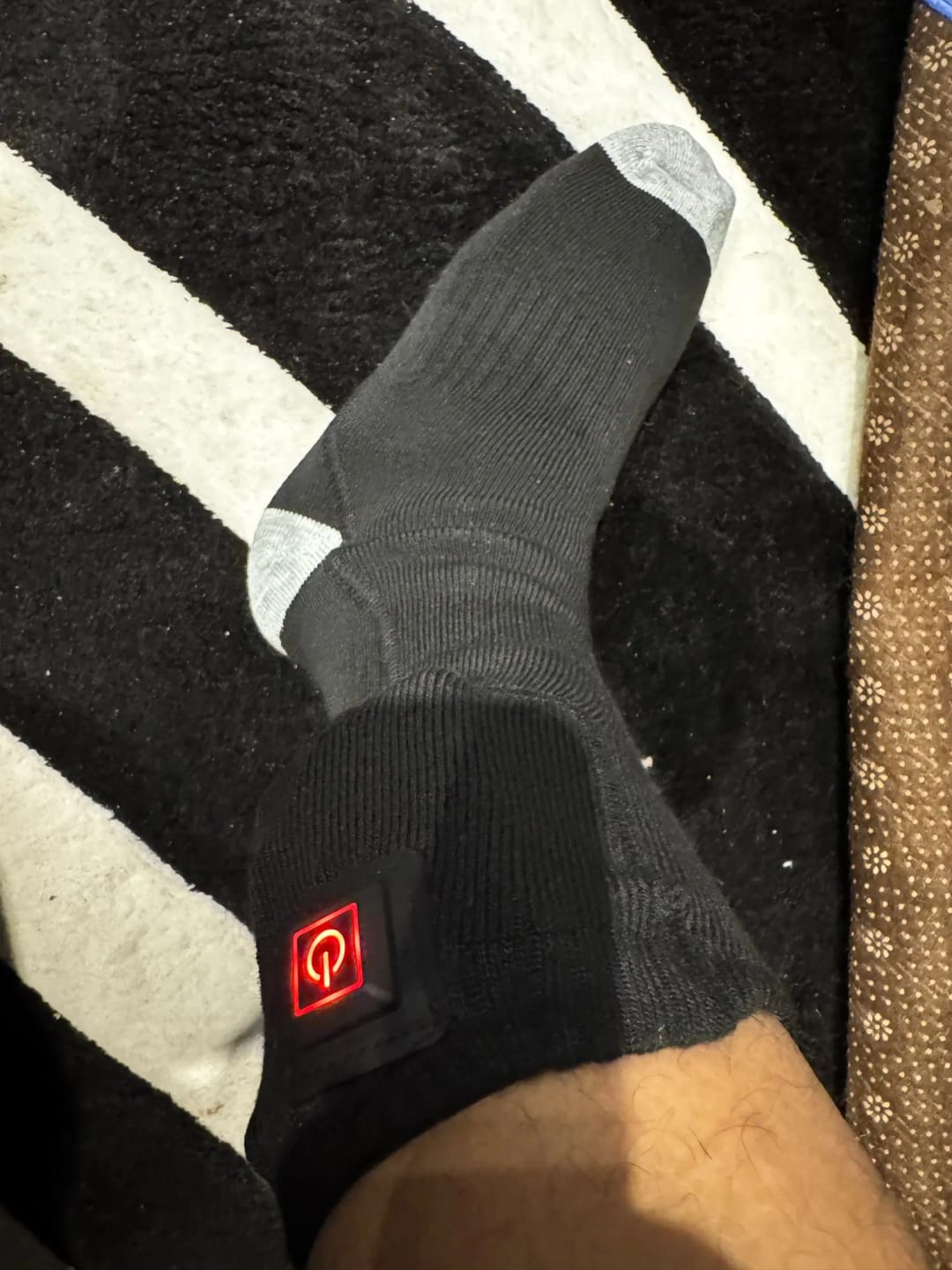 Customer photo review of Heated Knee-High Socks