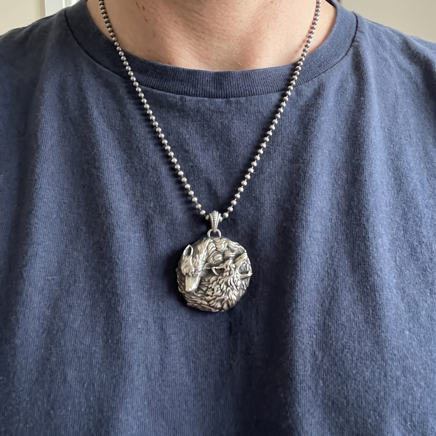 Customer photo review of Dual Wolf Yin Yang Pendant