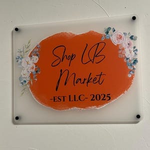 Customer photo review of Acrylic Business Logo Sign