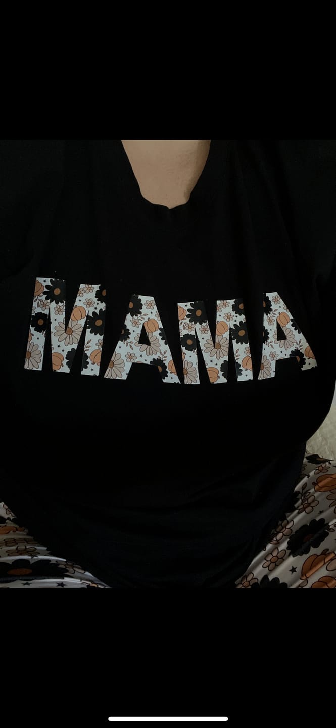 Customer photo review of Spooky Floral Mama Organic Cotton Tee