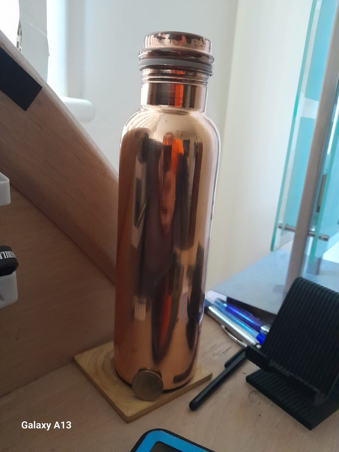 Customer photo review of Diamond Copper Water Bottle