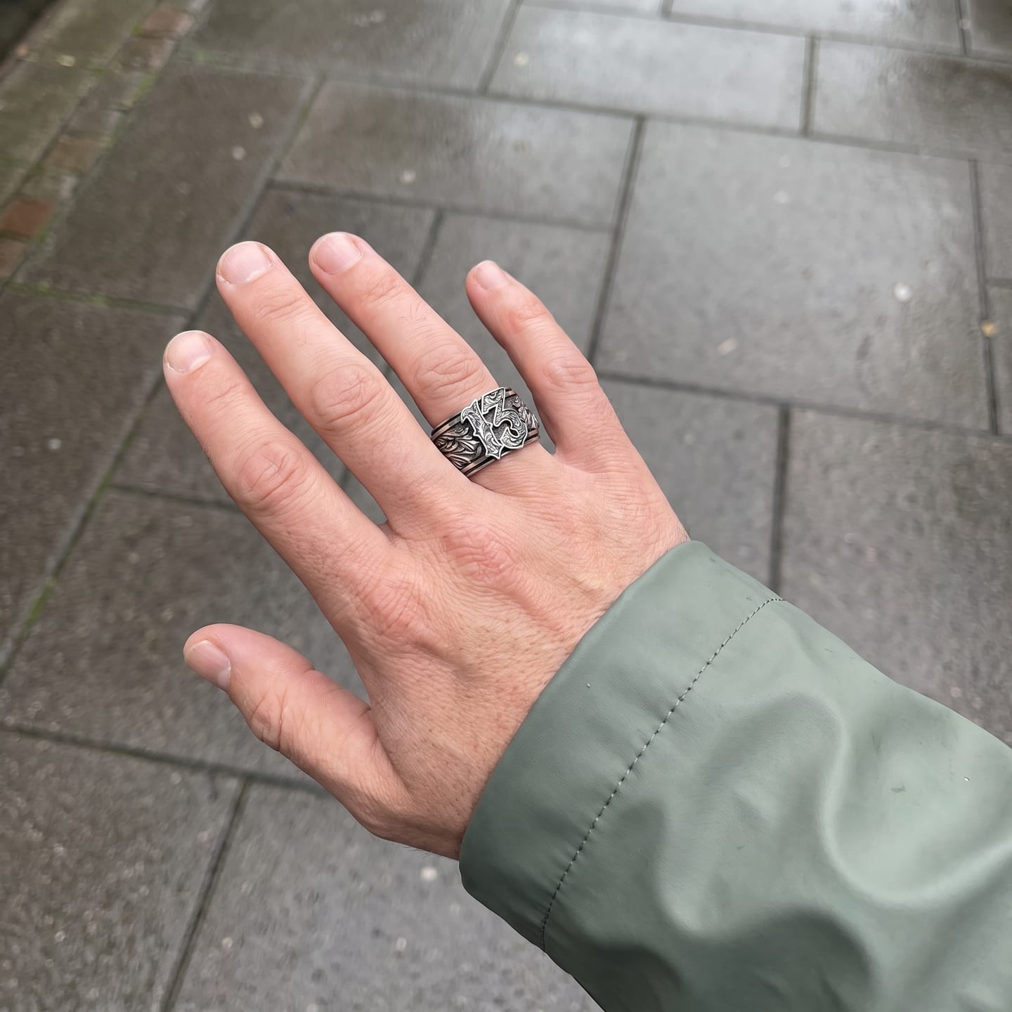 Customer photo review of Lucky 13 Scroll Ring
