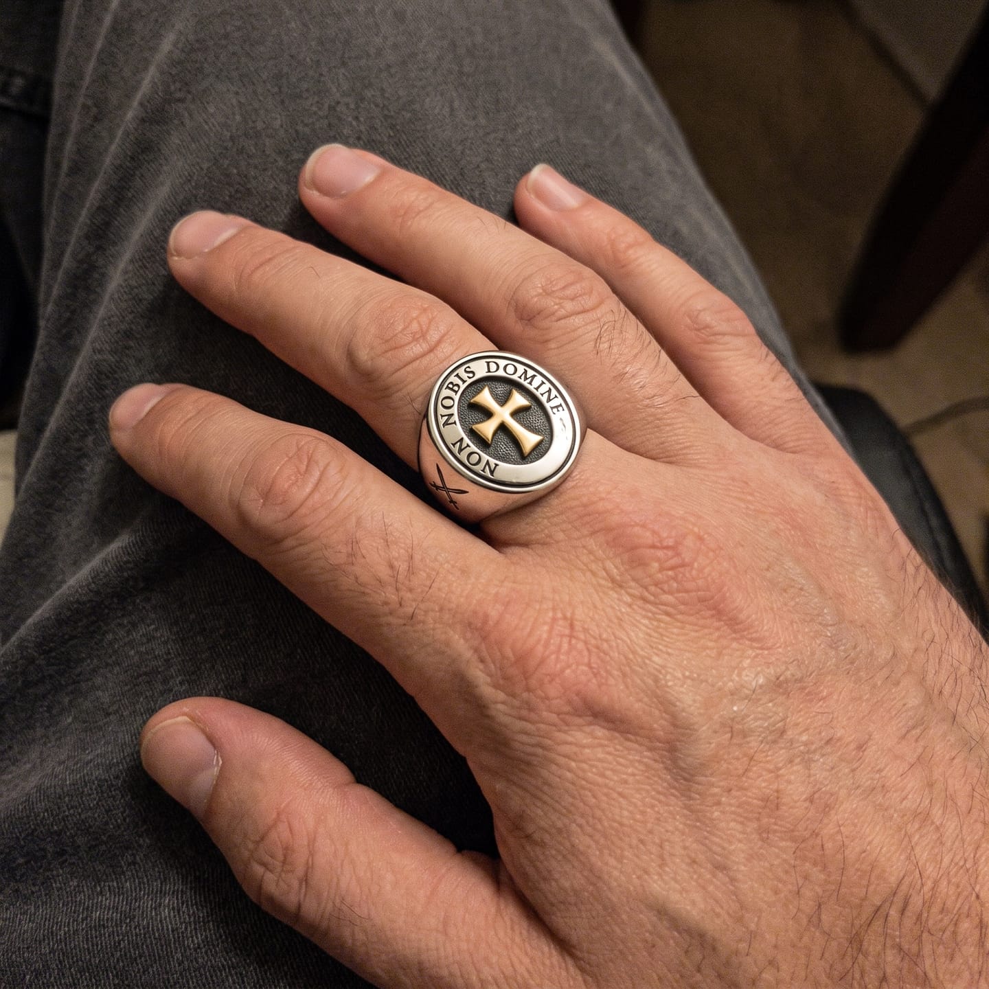 Customer photo review of Non Nobis Domine Templar Ring