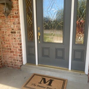 Customer photo review of Personalized Family Name Monogram Doormat