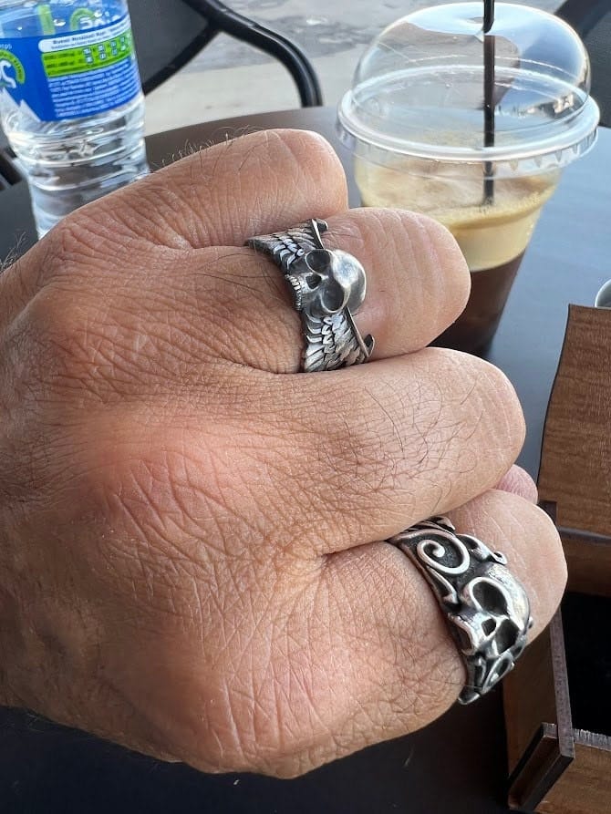 Customer photo review of Skull Wings Ring