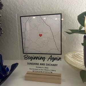 Customer photo review of Where We Met Map Plaque
