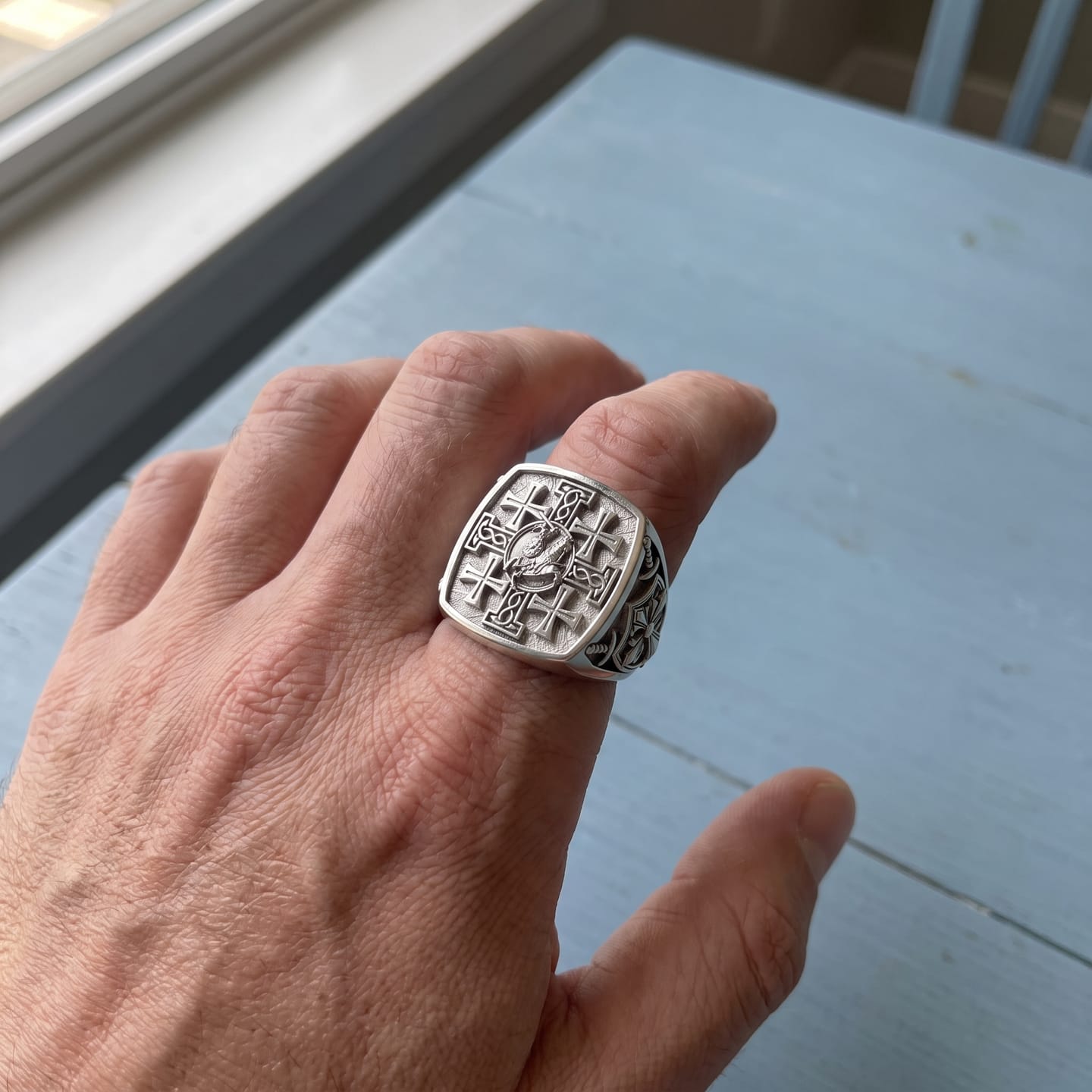 Customer photo review of Jerusalem Cross Ring
