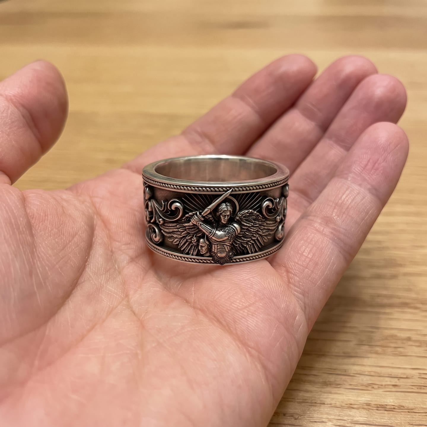 Customer photo review of Saint Michael Sword Ring