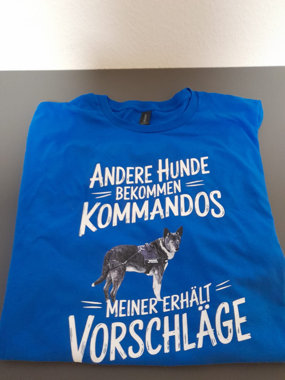 Customer photo review of Mein Hund bekommt Vorschläge - Personalisierbares T-Shirt