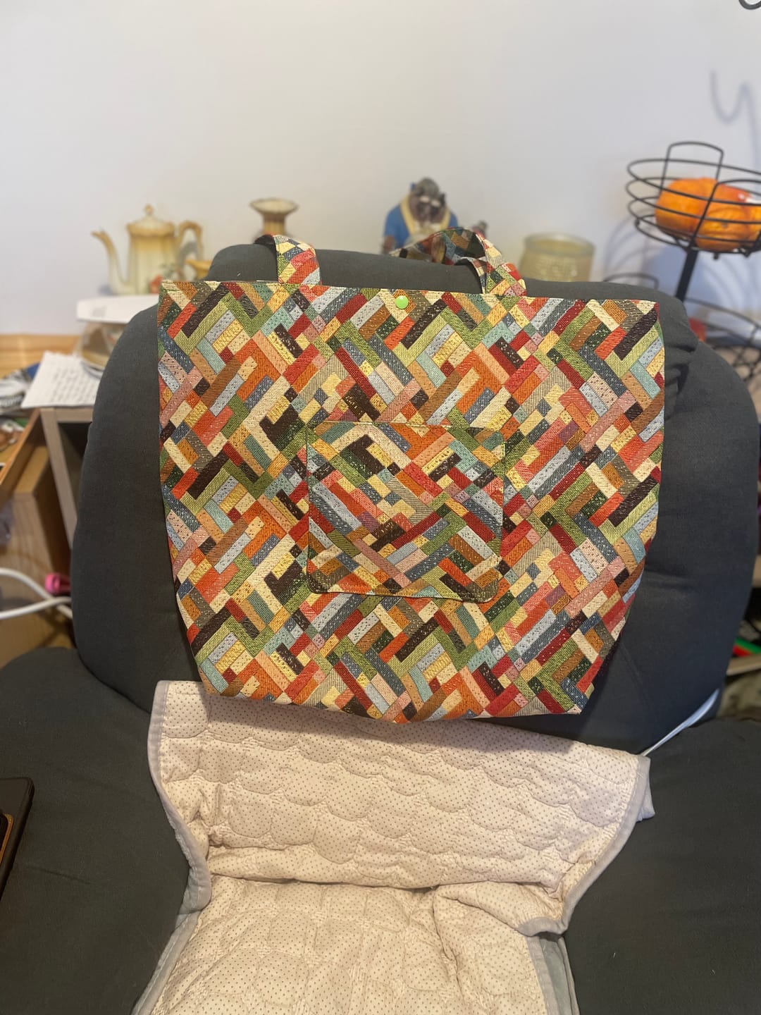Customer photo review of Multicoloured Blocks Tapestry Fabric