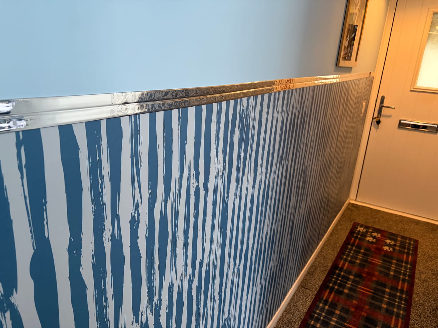 Customer photo review of Piper - Green and White Lines Wallpaper