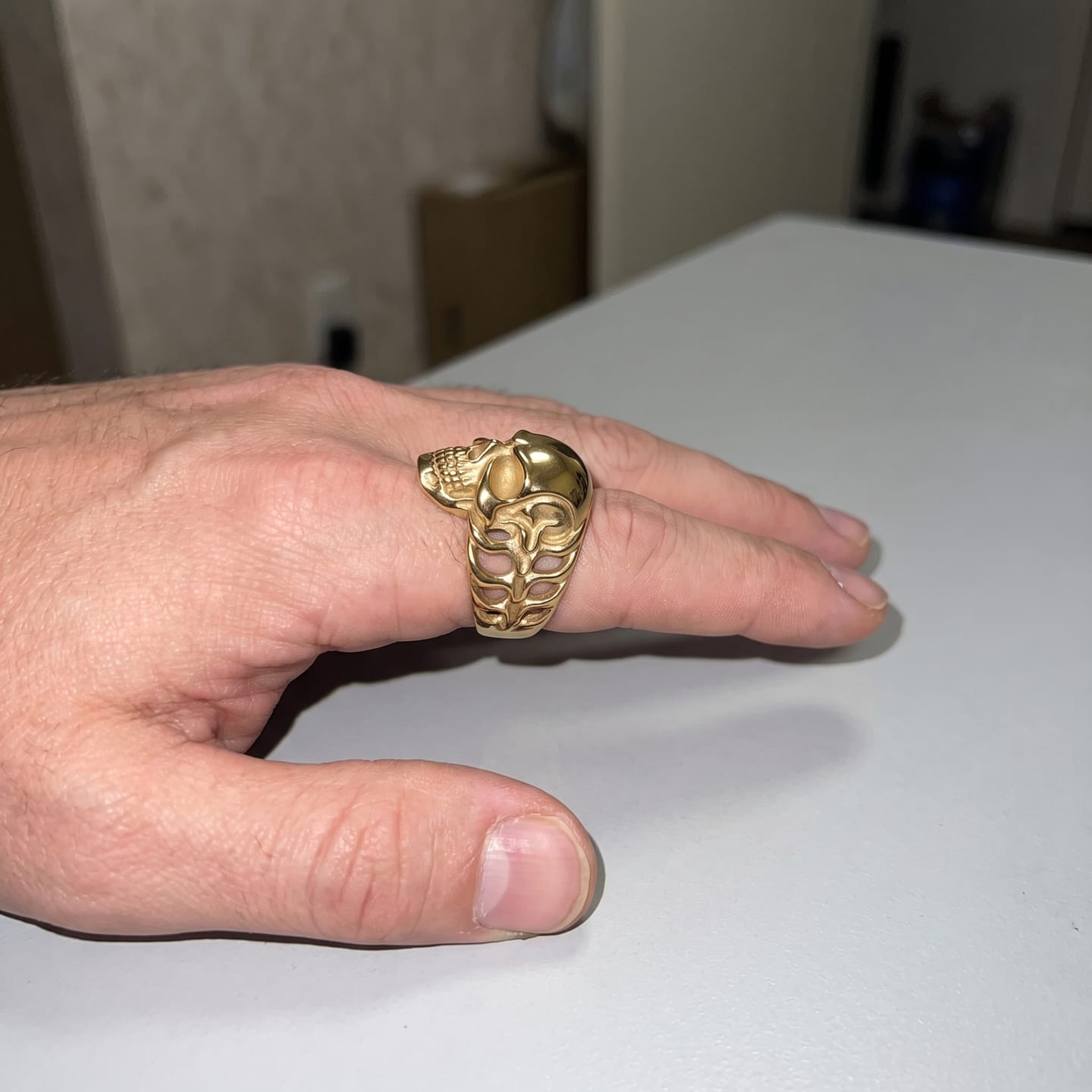 Customer photo review of Tribal Skull Ring