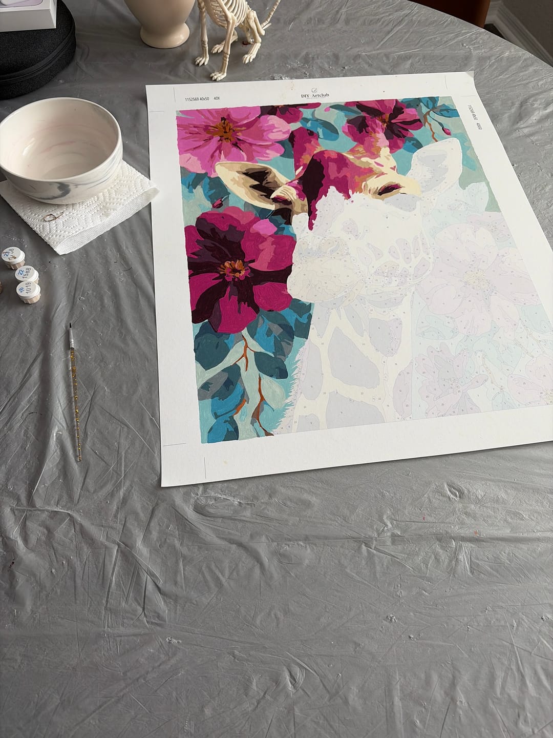 Customer photo review of Purple Giraffe | Paint by Number