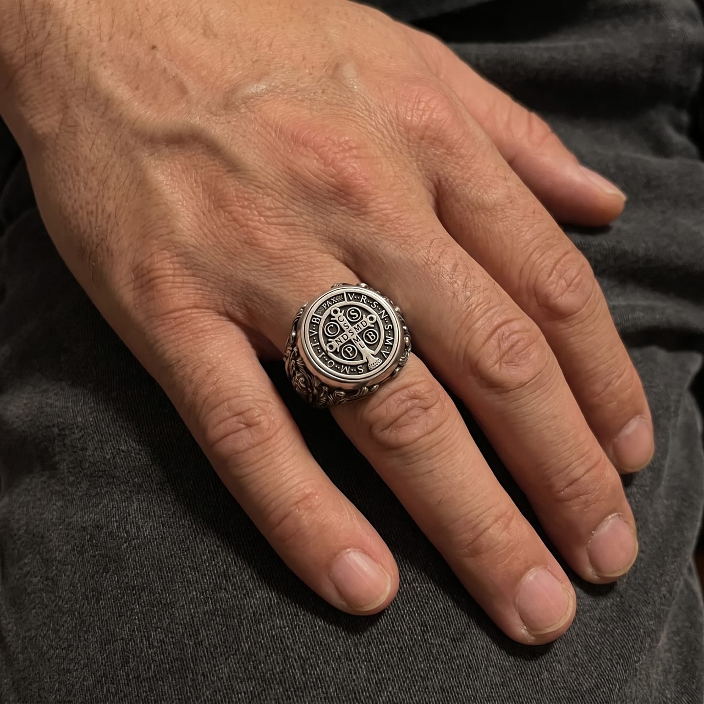Customer photo review of Saint Benedict Signet Ring