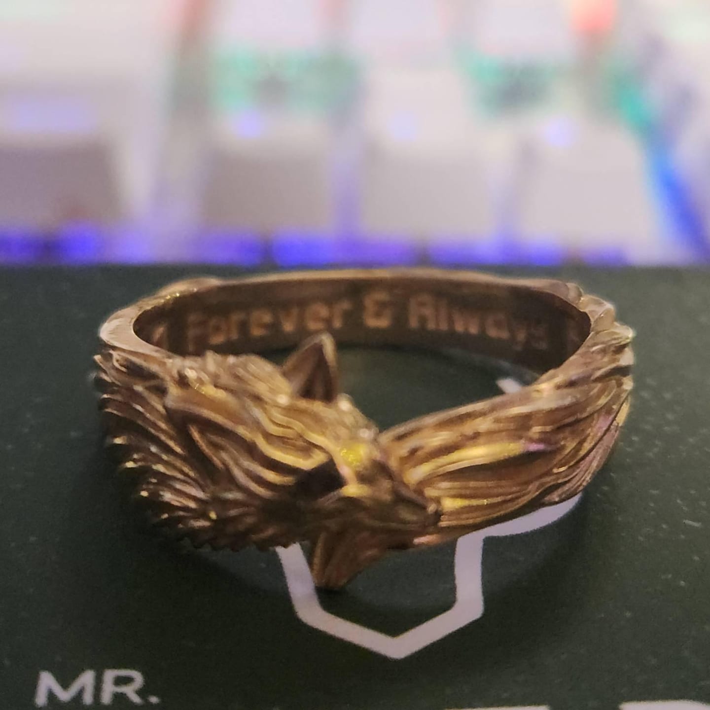 Customer photo review of Spirit Wolf Ring