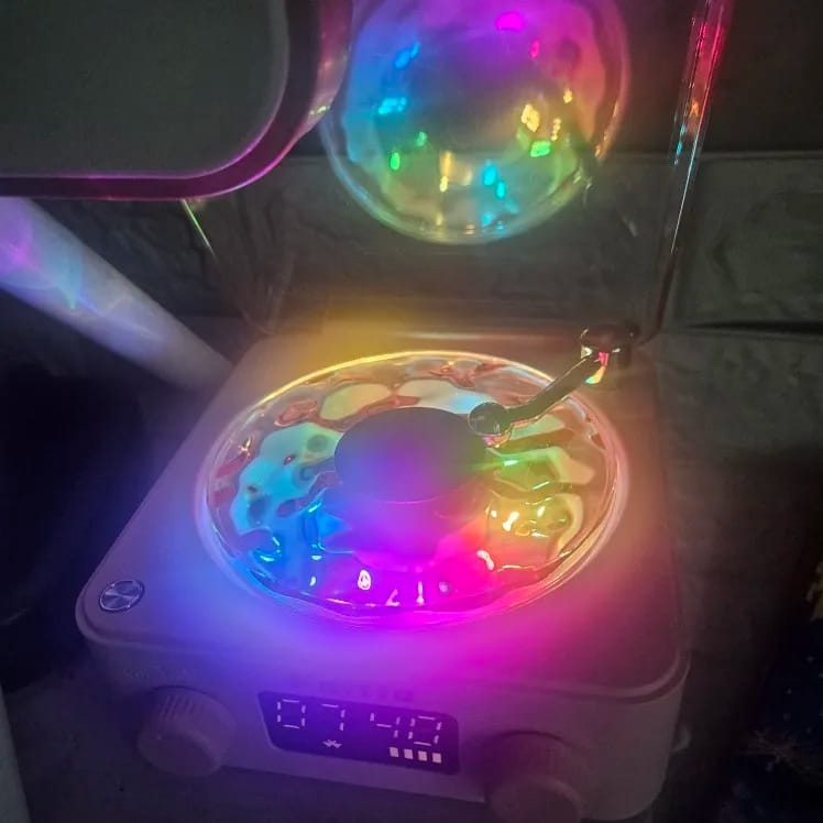 Customer photo review of GrooveGlow Vynora — Retro Bluetooth Speaker