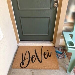 Customer photo review of Personalized Handwriting Family Surname Doormat