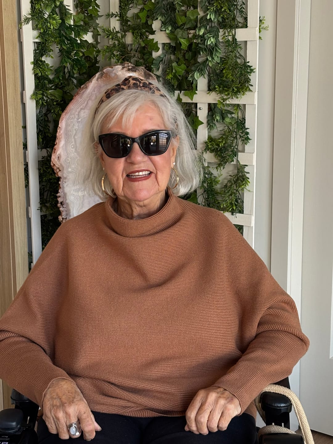 Customer photo review of Zen Rib Dolman Sweater (Deep Camel)