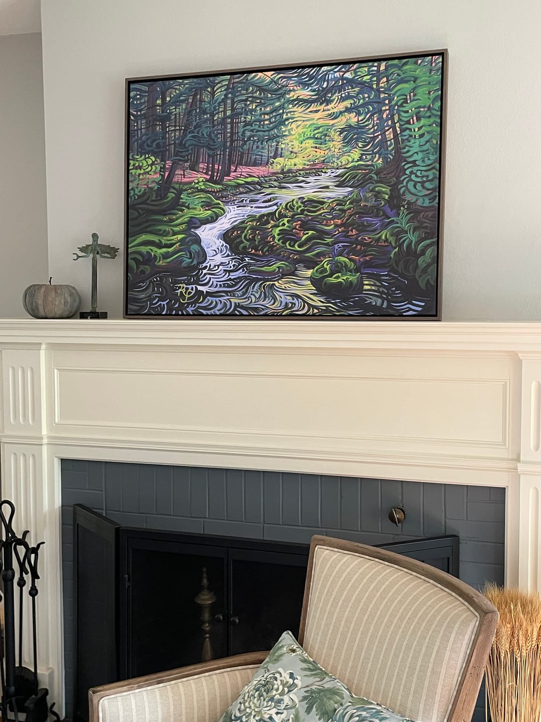 Customer photo review of Porcupine Mountains River Painting, Framed Canvas Print - “Water of Life”