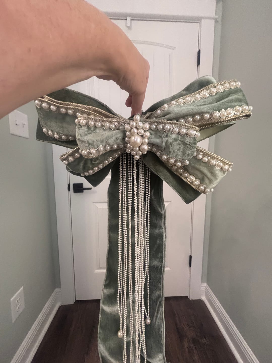 Customer photo review of Mandala Crafts Faux Pearl Beads Garland Pearl Bead Roll String Strand for Wedding, Decorating, Trees, Crafts