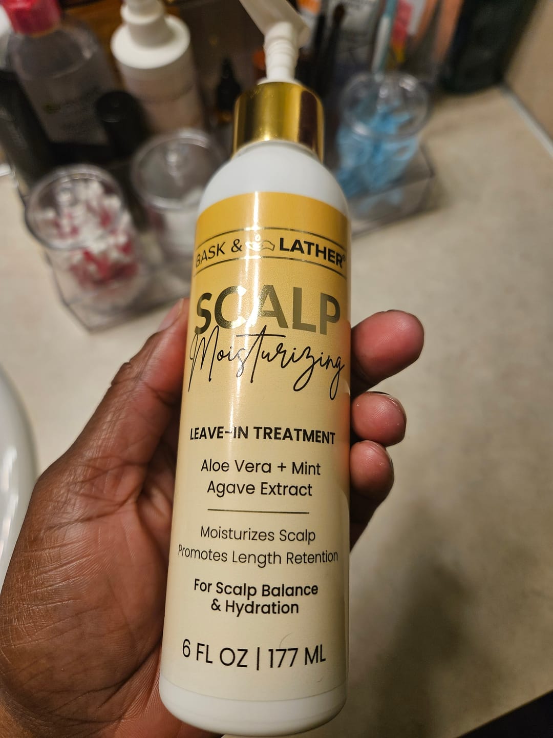 Customer photo review of Scalp Moisturizing Leave-In Treatment