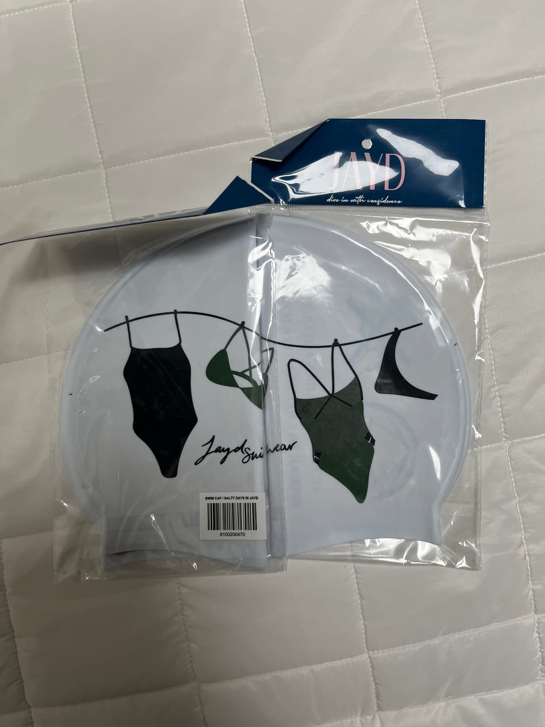 Customer photo review of JAYD Swim Cap - Salty Days in JAYD