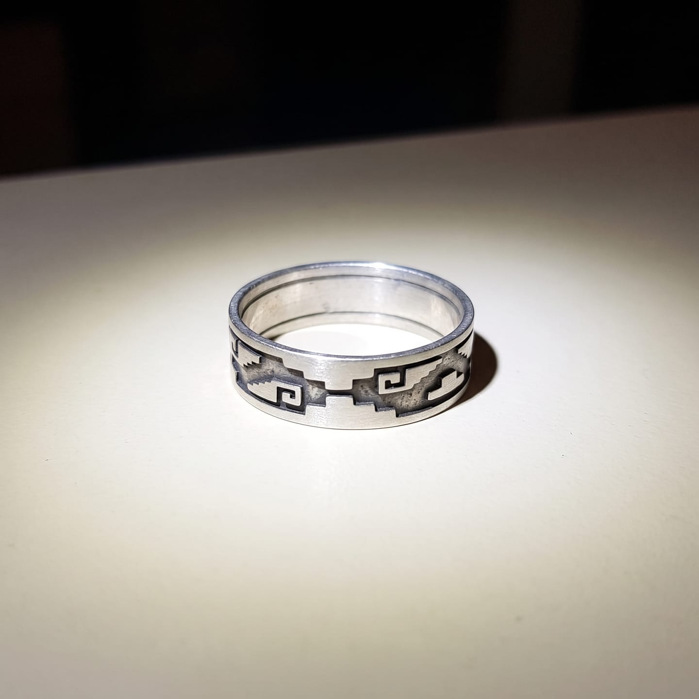 Customer photo review of Aztec Pattern Ring