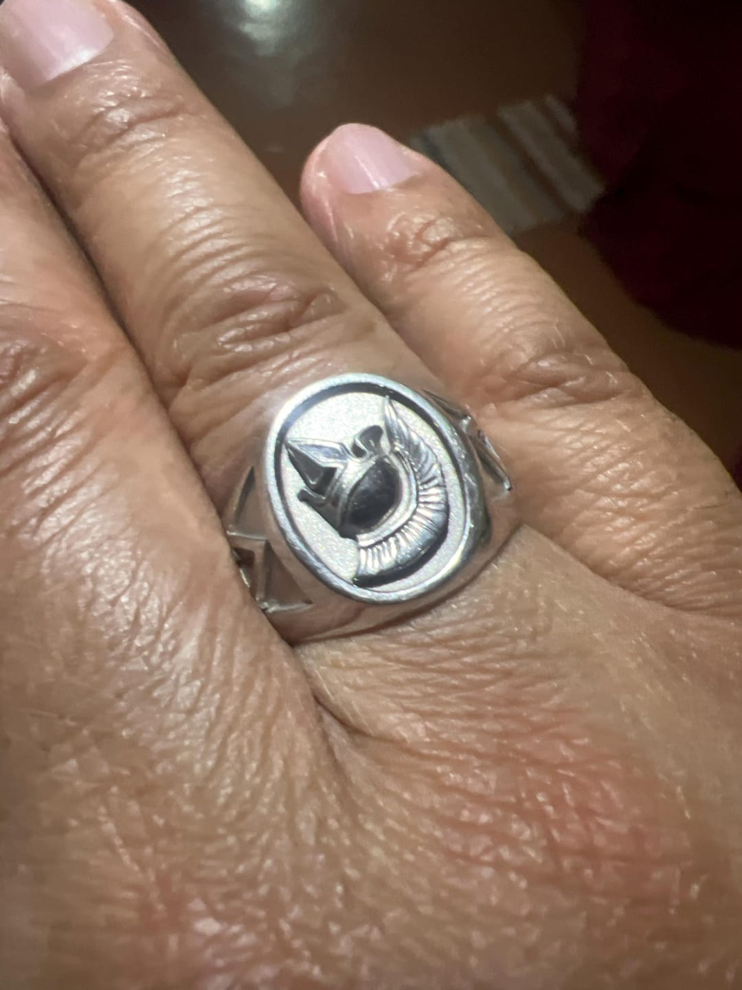 Customer photo review of Spartan Lambda Helmet Ring