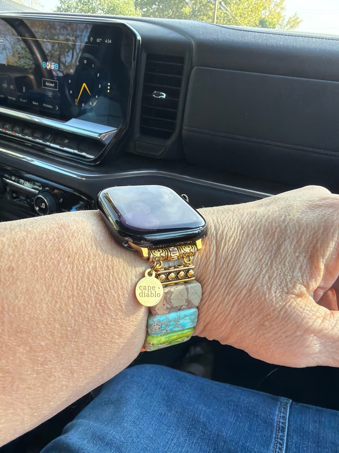 Customer photo review of Chic Chakra Stretch Apple Watch Strap