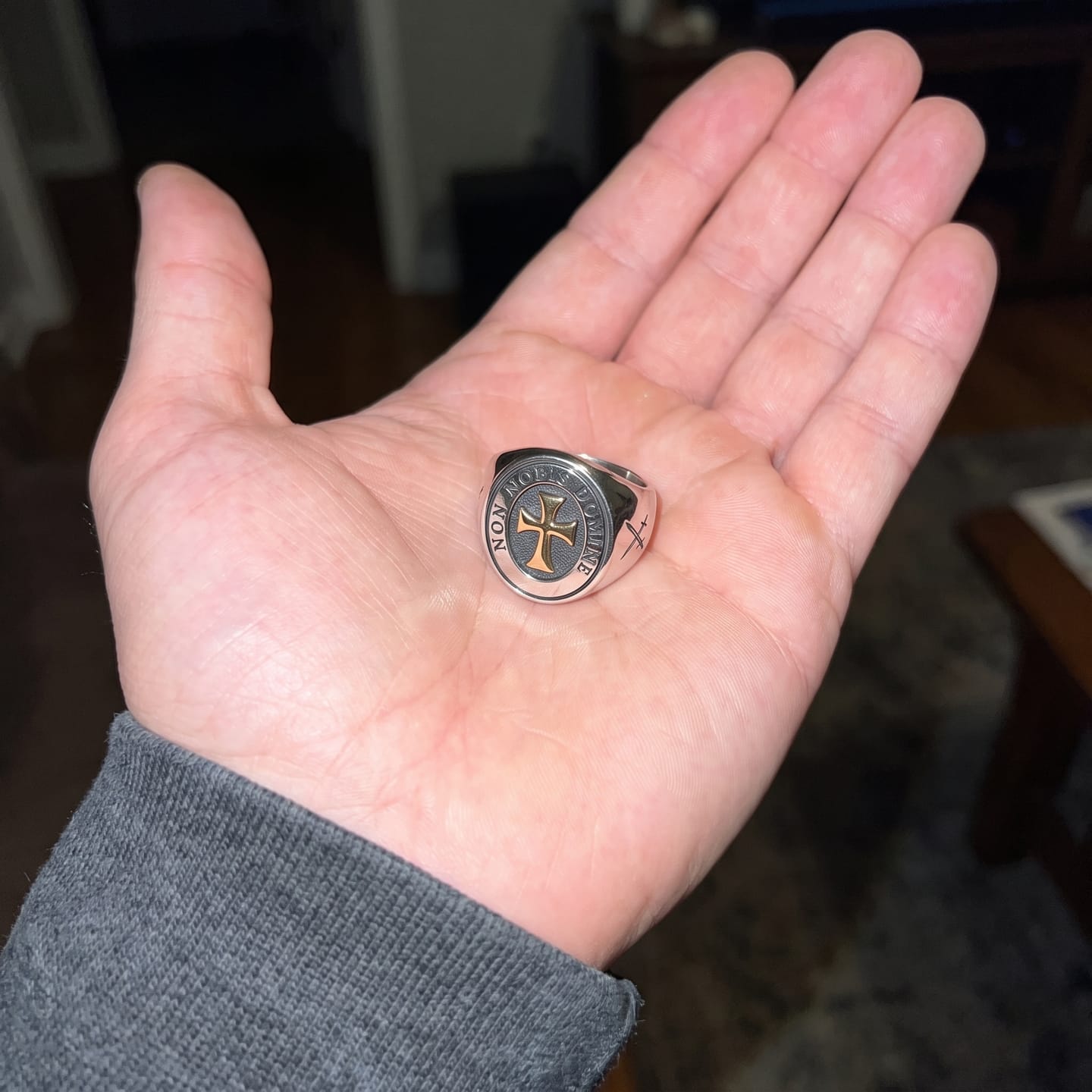 Customer photo review of Non Nobis Domine Templar Ring