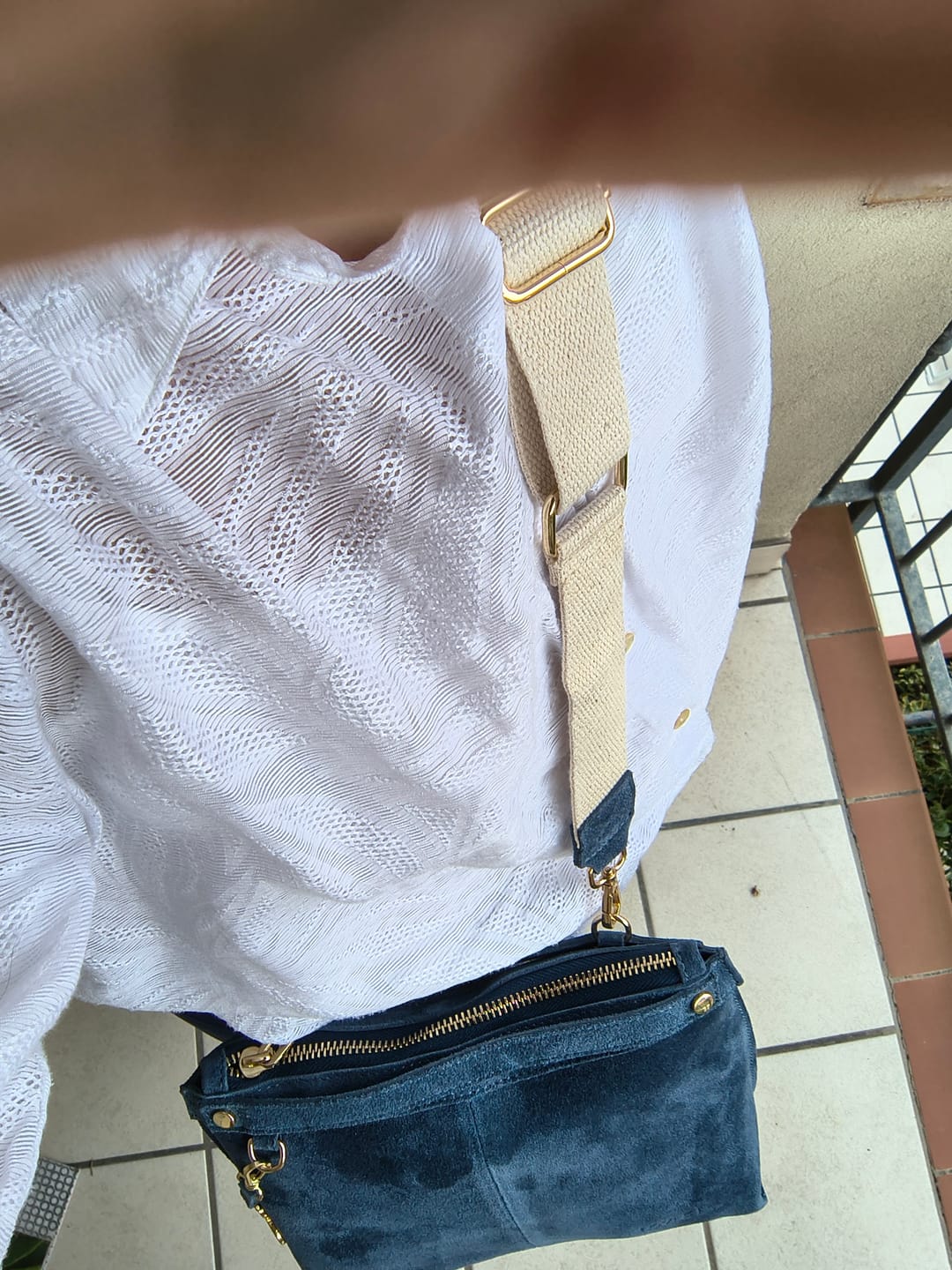 Customer photo review of BORSA MINI SOFY CAMOSCIO JEANS