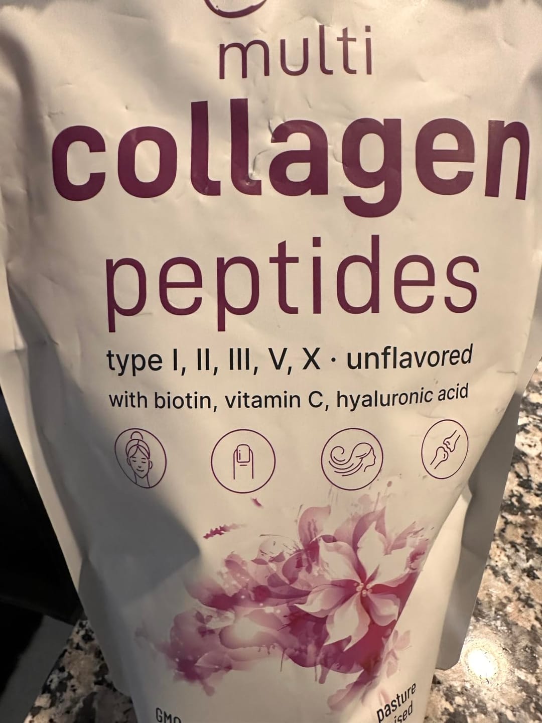 Customer photo review of Multi Collagen Peptides Powder for Women – Types I, II, III, V & X – 454g