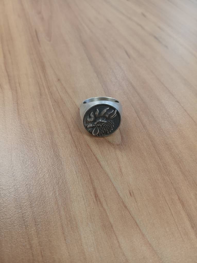 Customer photo review of Rooster Medallion Ring