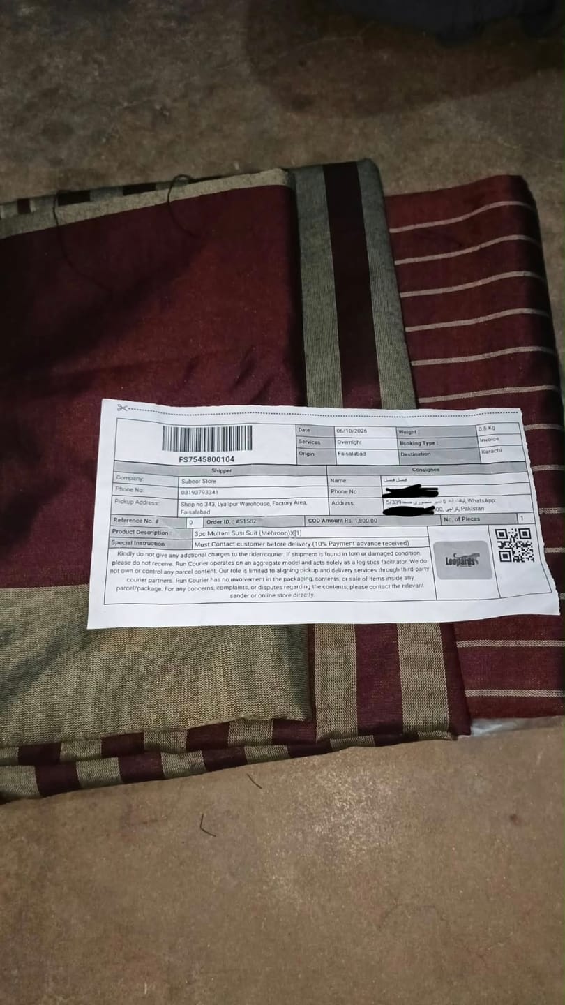 Customer photo review of 3pc Multani Susi Suit (Mehroon)