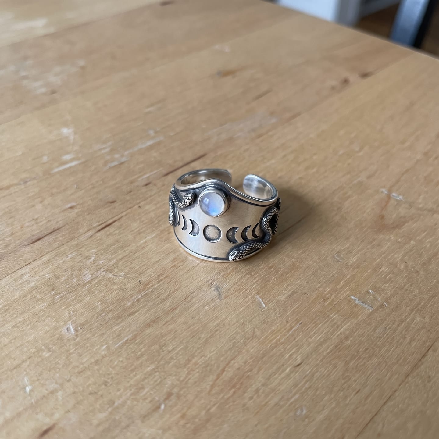 Customer photo review of Serpent Moonstone Ring