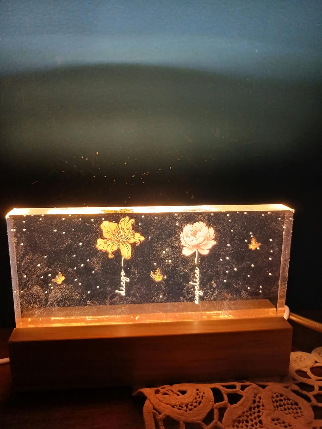 Customer photo review of lI giardino di Nonna - LED Supporto con fiori di nascita per Mamma e Nonna