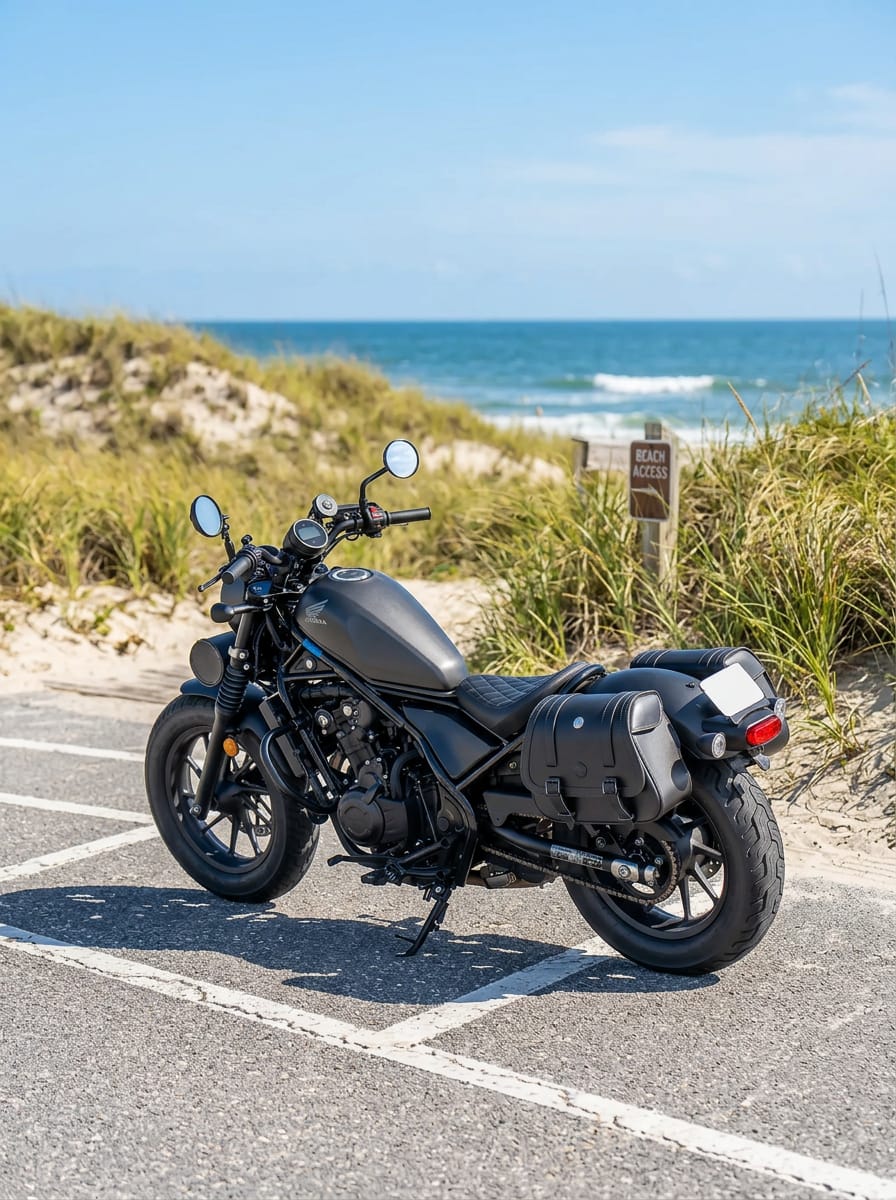 Customer photo review of 25L - SpiritBlade Medium Honda Rebel 500/ABS CMX500 Leather Motorcycle Saddlebags