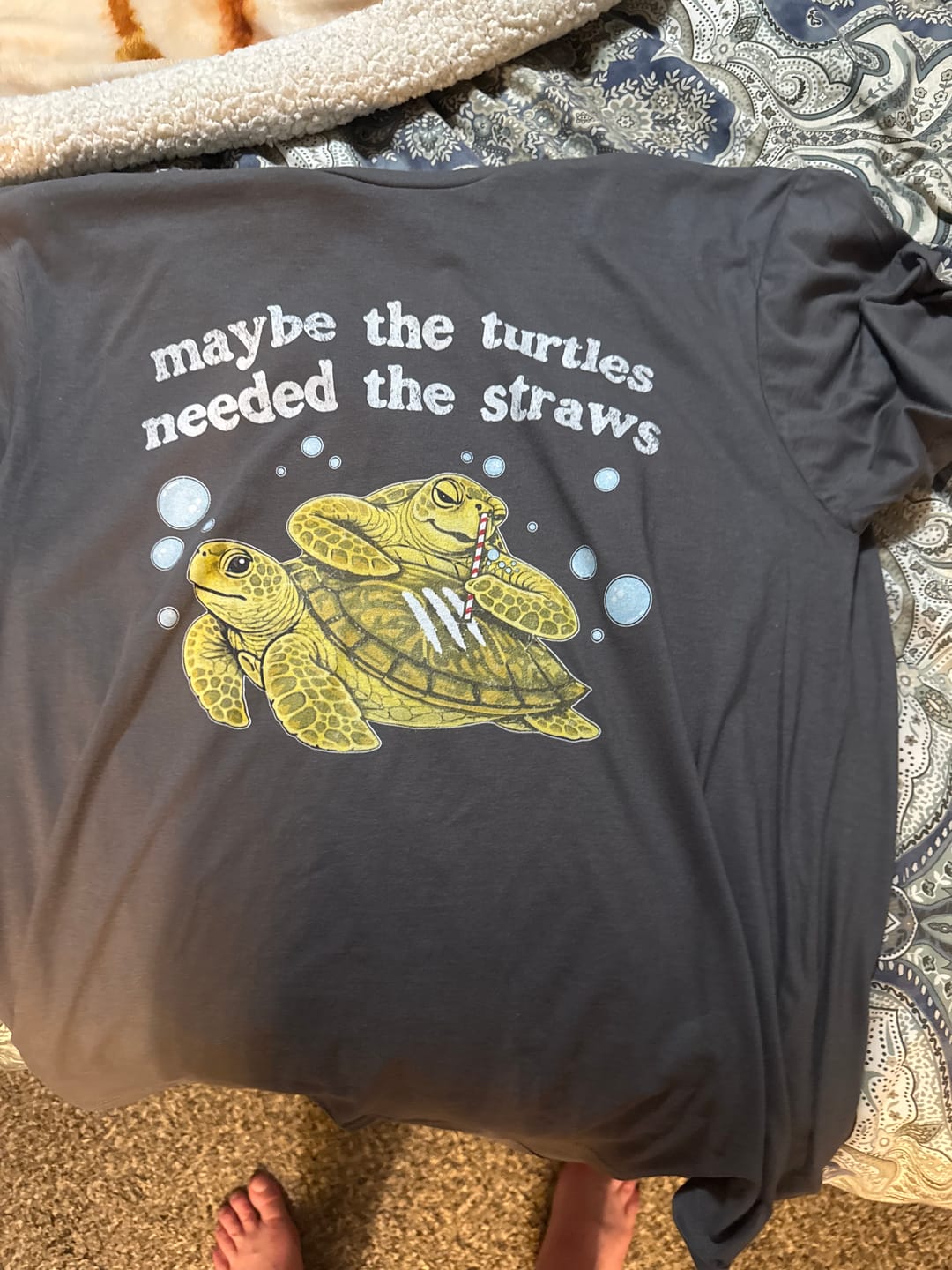 Customer photo review of Maybe The Turtles Needed The Straws (ships without watermarks)