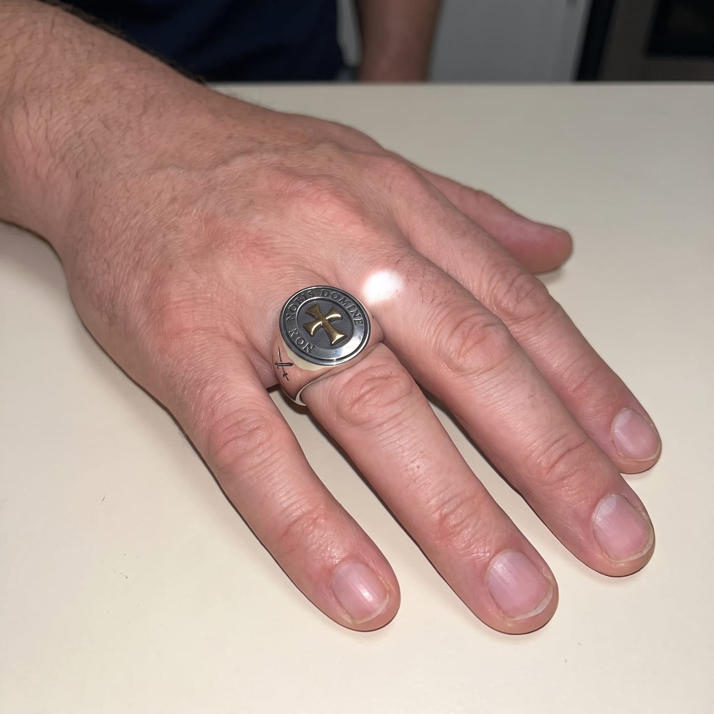 Customer photo review of Non Nobis Domine Templar Ring