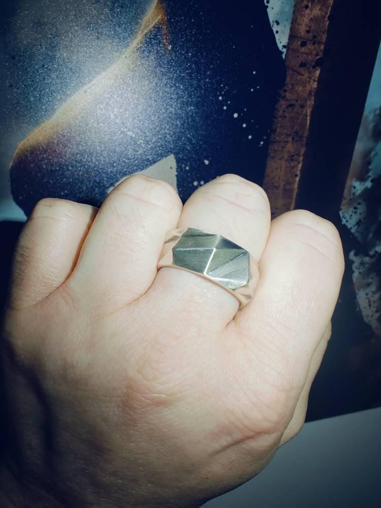 Customer photo review of Geometric Faceted Ring