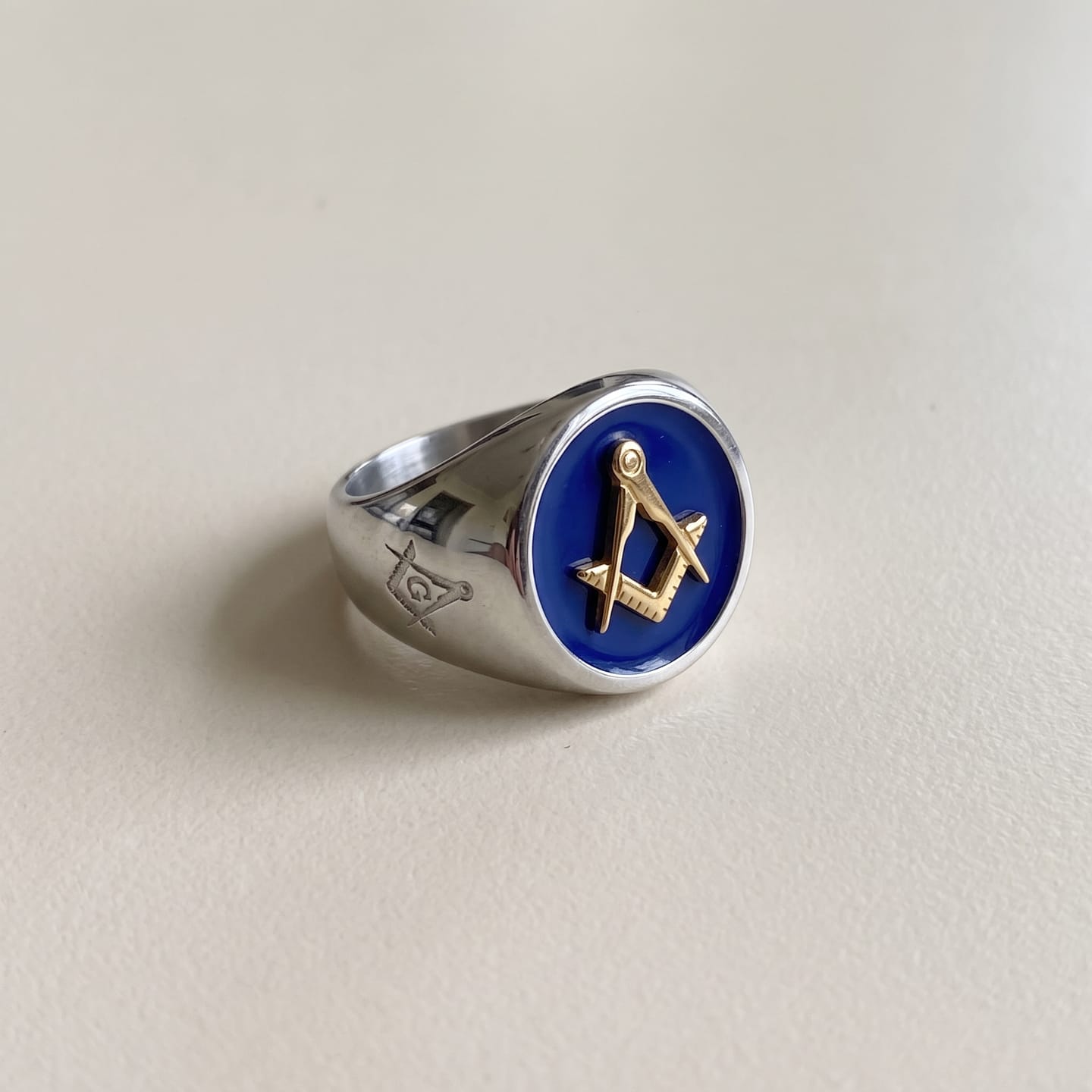 Customer photo review of Blue Lodge Masonic Signet Ring