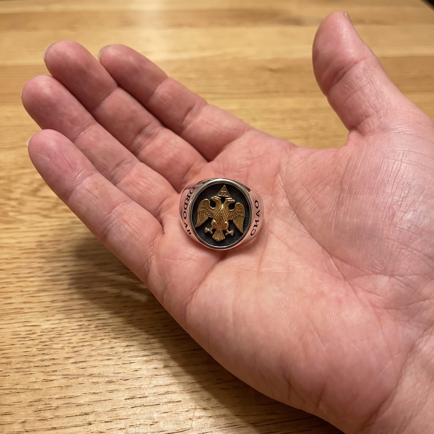 Customer photo review of Masonic 33rd Degree Eagle Ring