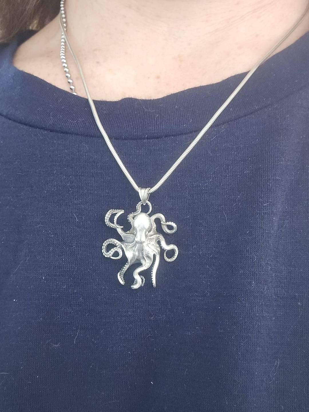 Customer photo review of Sprawling Octopus Pendant