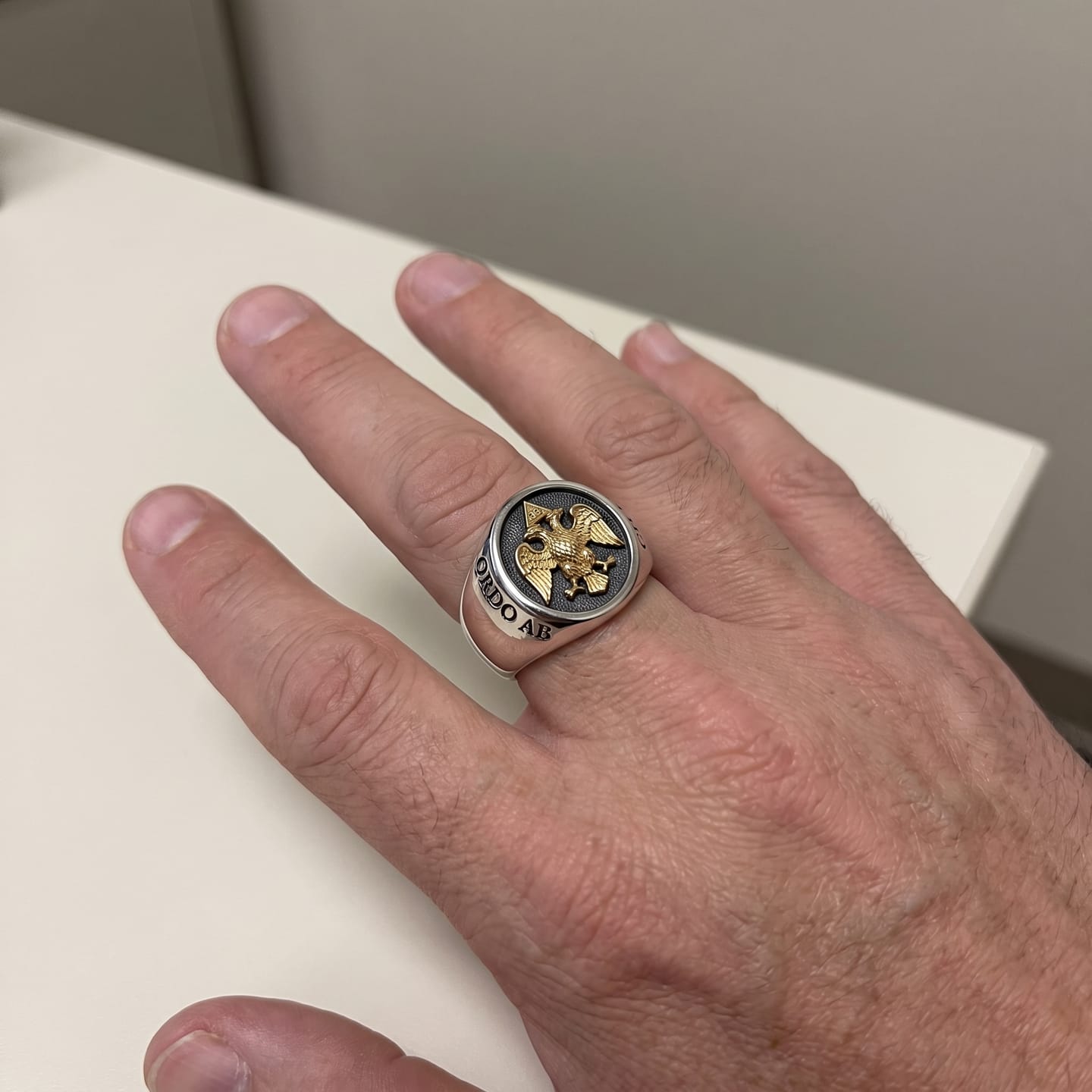 Customer photo review of Masonic 33rd Degree Eagle Ring