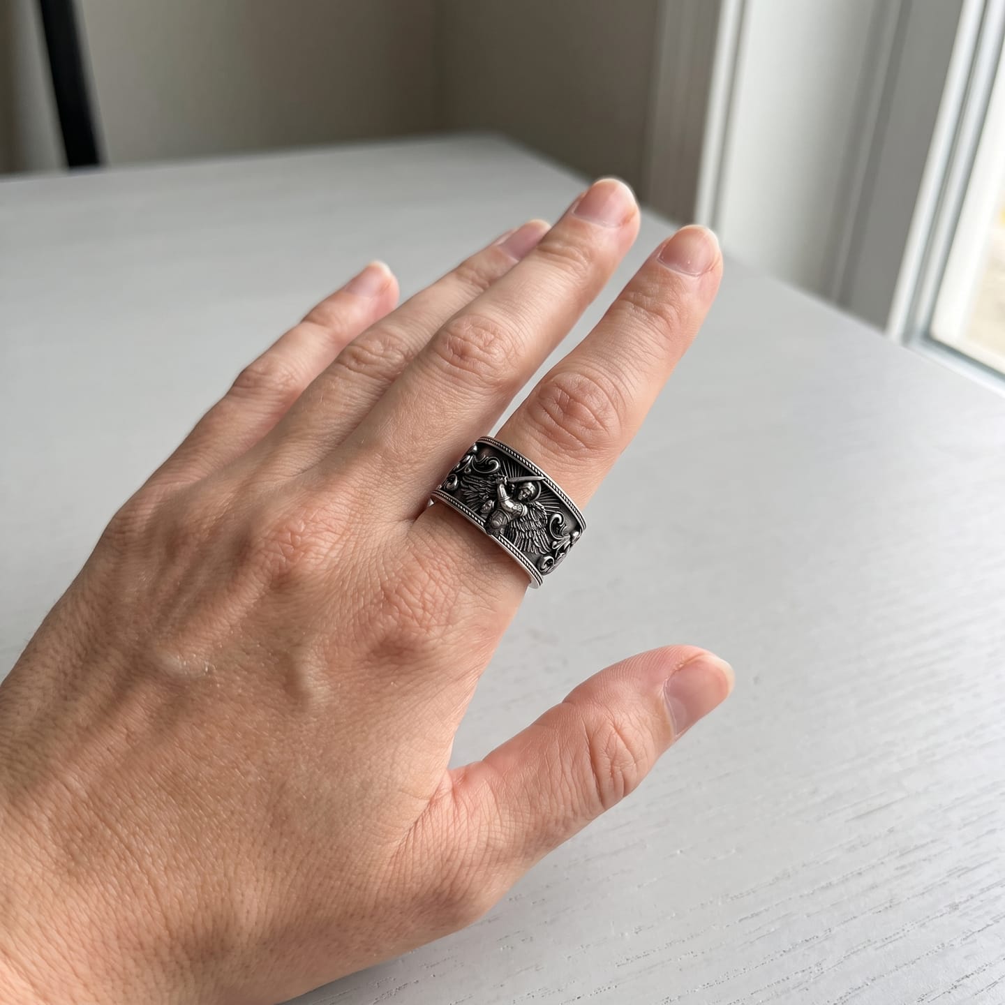 Customer photo review of Saint Michael Sword Ring