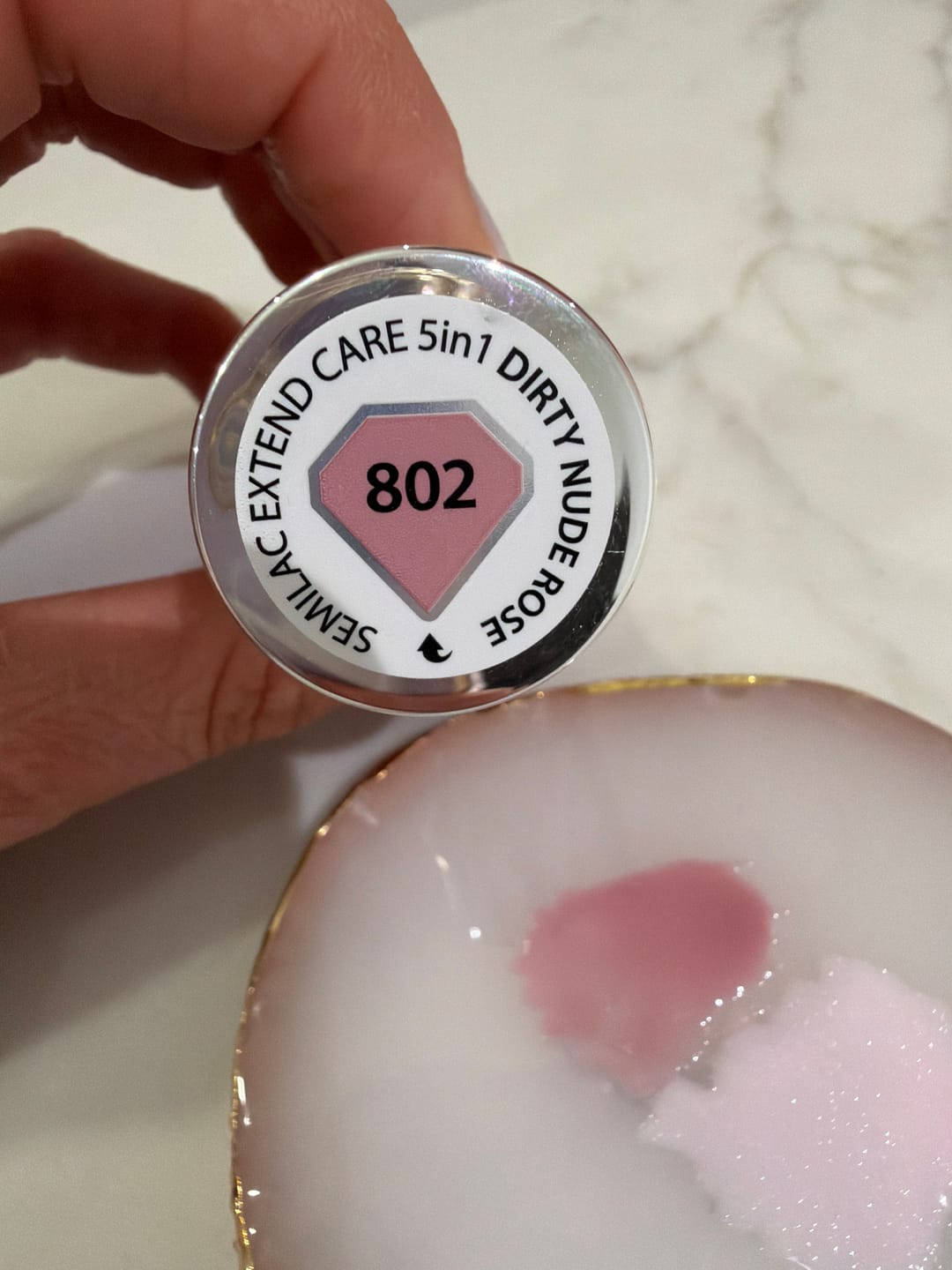 Customer photo review of Semilac Extend Care 5in1 802 Dirty Nude Rose 11ml - Builder Gel in a Bottle