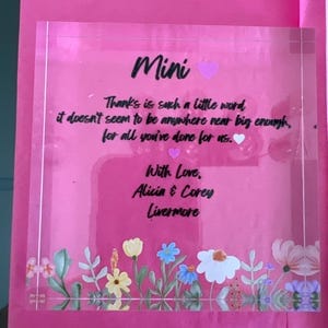 Customer photo review of Thank You Keepsake Block