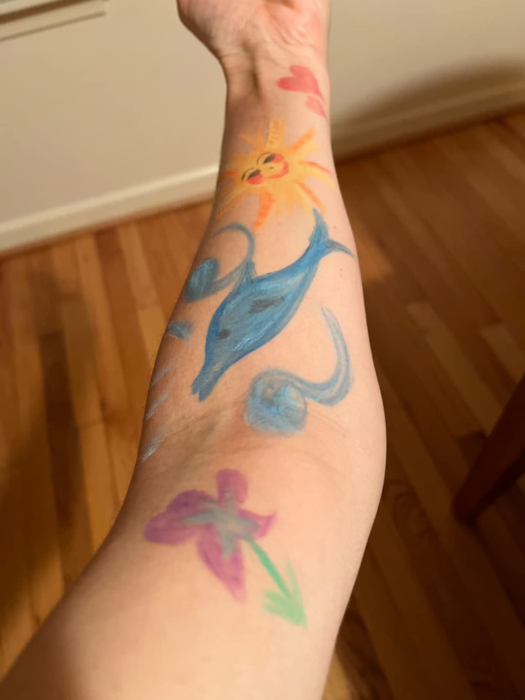 Customer photo review of Blue Squid Face Paint Palette – 12 Colours