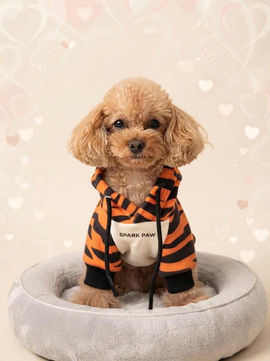 Customer photo review of Halloween Dog Hoodie - Tiger